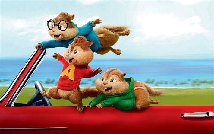 alvin and the chipmunks, road chip, hahmot, animaatio