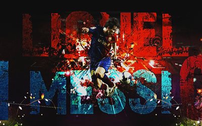 Lionel Messi, le footballeur, Leo Messi, fan art, des stars du football, le FC Barcelone