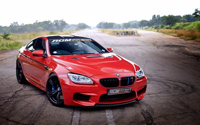 BMW M6 Coupe, 2016, Red BMW, M6 red, tuning BMW F06