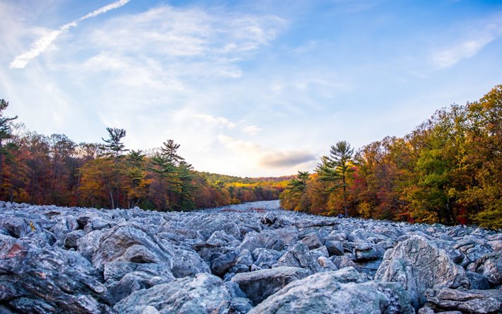 America, Lenhartsville, autunno, pietre, 4k, Pennsylvania, USA