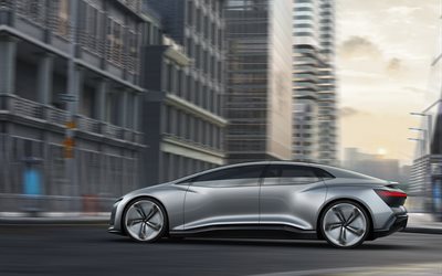 Audi Aicon Concepto de 2017, la vista lateral, el coche eléctrico, auto show, Audi