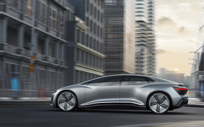 Audi Aicon Concept, 2017, side view, electric car, auto show, Audi