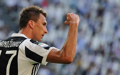 Mario Mandzukic, 4k, maç, futbolcular, Juventus, futbol, Serie A