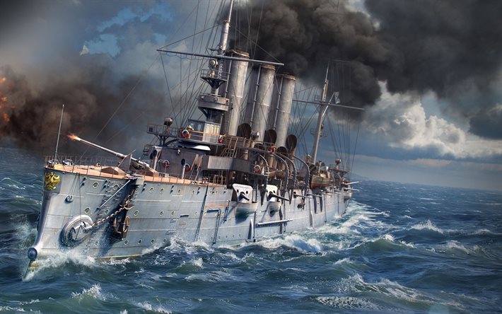 El mundo de los Buques de guerra, WoWS, American battleship, la guerra, la batalla de mar, juegos en línea