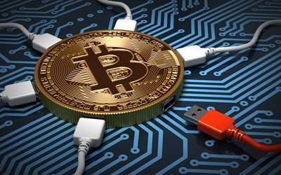 bitcoin, 3d moneta d'oro, crypto valuta, moneta elettronica bitcoin concetti