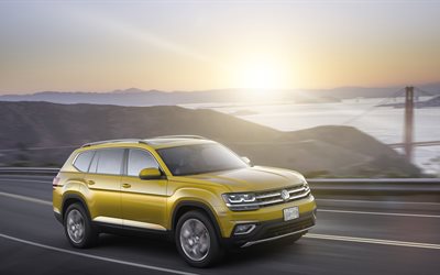 Volkswagen de l'Atlas, En 2017, Suv, 4K, yellow Volkswagen