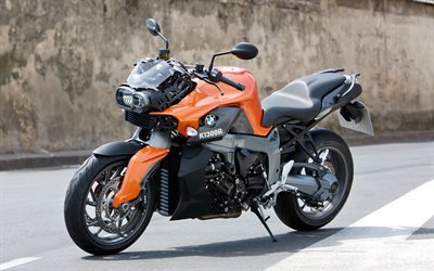 BMW K1300R, motosikleti, yeni bir motosiklet, siyah turuncu K1300R, Alman spor motosikletler, BMW