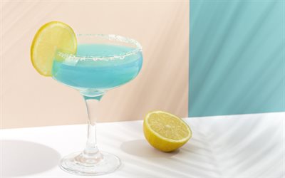 cocktail lagon bleu, différentes boissons, cocktail bleu, la recette du lagon bleu, liqueur de curaçao bleu, vodka, jus de citron, jus de citron vert, du jus d'orange