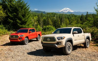 Toyota Tacoma TRD, 2016 los coches, Suv, camionetas, rojo tacoma Toyota