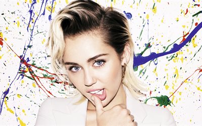 Miley Cyrus, actrice, chanteuse, 4k, 2016, les filles, visage, beauté