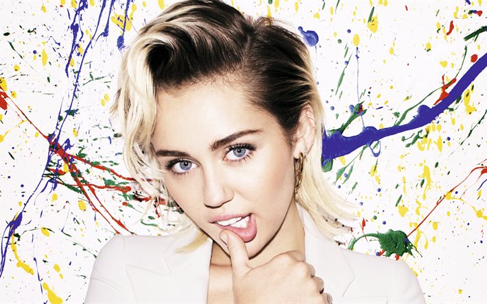 Miley Cyrus, aktris, şarkıcı, 4k, 2016, kız, yüz, güzellik