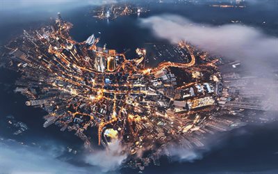 Yüksek, Çince şehirlerden Hong Kong, gökdelenler, modern binalar, Çin, Hong Kong, Asya