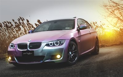 BMW M3 E92, tuning, tramonto, perla vernice, sportcars
