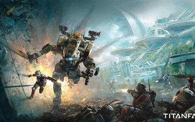 2 Titanfall, atıcı, robotlar ve askerler