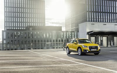 crossovers, 2016, Audi Q2, parking, yellow Audi