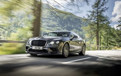 Bentley Continental Supersports, 2018 cars, supercars, movement, gray Bentley