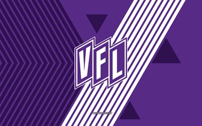 VfL Osnabruck logo, 4k, German football team, purple white lines background, VfL Osnabruck, Bundesliga 2, Germany, line art, VfL Osnabruck emblem, football