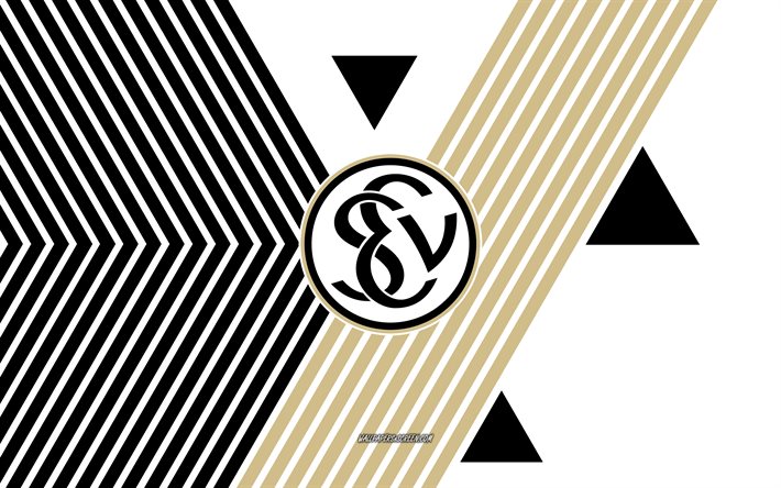 SV Elversberg logo, 4k, German football team, black white lines background, SV Elversberg, Bundesliga 2, Germany, line art, SV Elversberg emblem, football