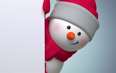 Muñeco de nieve, Año Nuevo, invierno, Navidad, año Nuevo, caracteres