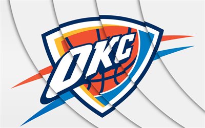 Oklahoma City Thunder, arte, NBA, basket club (USA), emblema, basket, logo, OKC Thunder