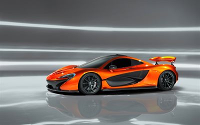 McLaren P1, 2017, turuncu spor araba, İngiliz spor araba, turuncu P1, McLaren