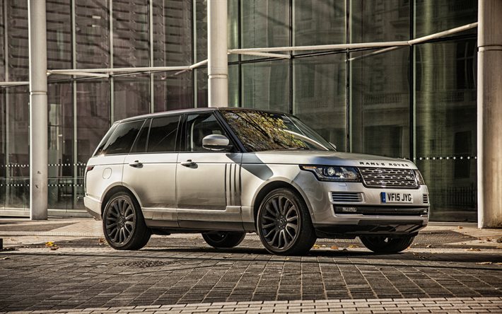 Land Rover, Range Rover Vogue, 2018, SV Autobiografía, plata SUV de lujo, Británico de coches
