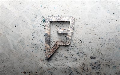 logotipo de piedra de foursquare, 4k, fondo de piedra, logotipo de foursquare en 3d, redes sociales, creativo, logotipo de foursquare, arte grunge, firme