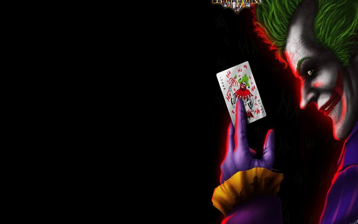 Joker, 4k, siyah arka plan, sanat