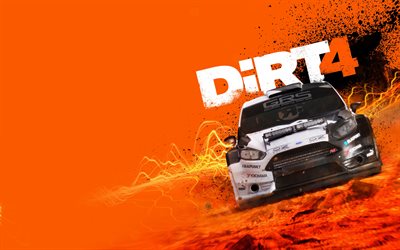 Dirt 4, poster, 4k, racing simulator