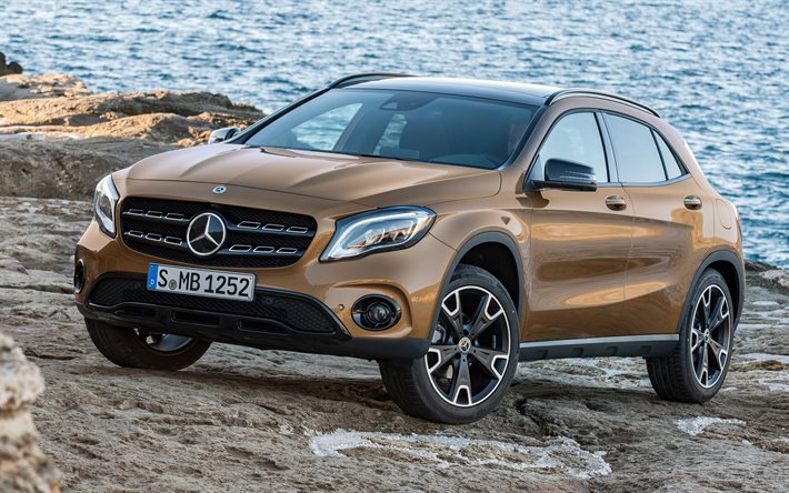 Mercedes-Benz GLA, 4k, 2018 coches, X156, costa, crossovers, Mercedes
