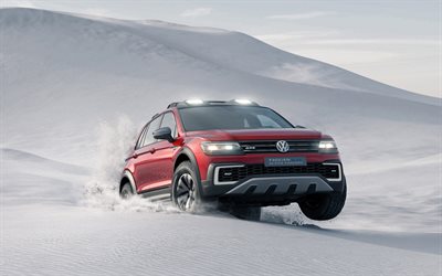 Volkswagen Tiguan, GTE, Concept Actif, 2017, dans le désert, hors-route, SUV
