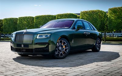 Rolls-Royce Ghost, 4k, luxury cars, 2023 cars, british cars, 2023 Rolls-Royce Ghost, Green Rolls-Royce Ghost, Rolls-Royce