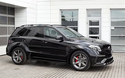 mercedes-benz gle-class, w166, amg, suv, crossover preto, mercedes preto, mercedes tuning