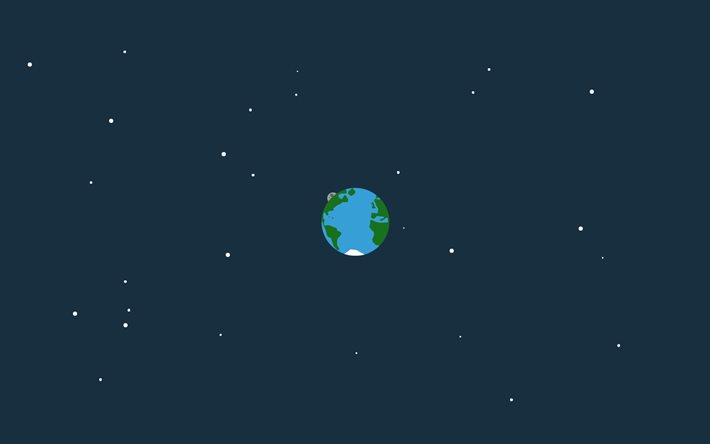 earth, space, stars, minimal