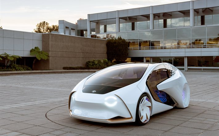 toyota i concept, 2017 autot, tulevaisuuden autot, konseptit, valkoinen toyota
