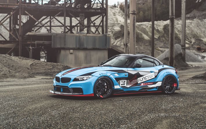 BMW Z4, E89, tuning, roadster, supercars, azul bmw