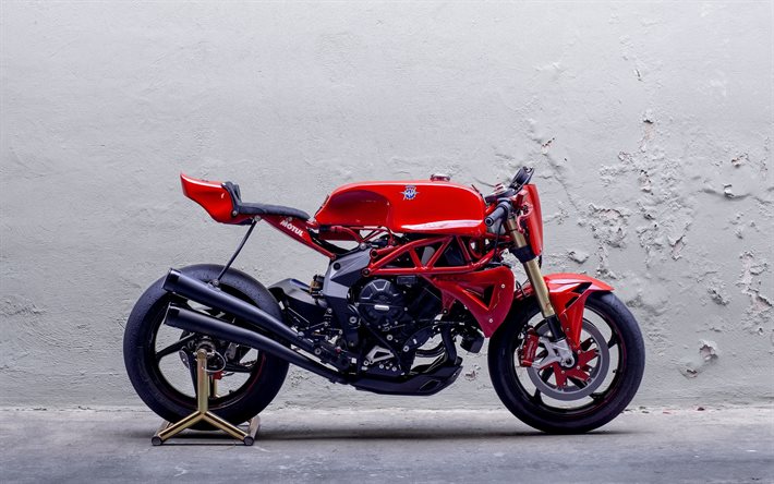 mv agusta brutal 800rr, superbikes, deus ex machina, tuning, vermelho motocicleta