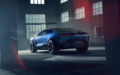 2023, Lamborghini Lanzador Concept, 4k, rear view, exterior, blue Lamborghini Lanzador, blue crossover, Italian cars, Lamborghini