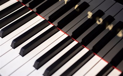 klavier, 4k, schlüssel, musikkonzepte, musikinstrumente, konzertflügel, tastaturinstrumente, klaviertasten