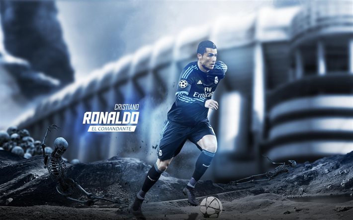 Cristiano Ronaldo, fan art, cr7, 2016, las estrellas del fútbol, futbolista, el Real Madrid