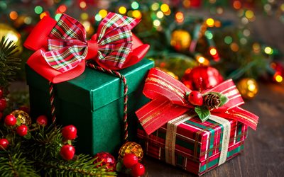 Los regalos de navidad, Año Nuevo, decoraciones de Navidad, cajas de regalo