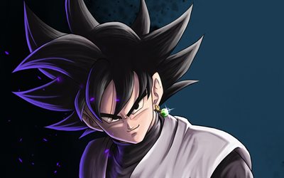 Goku Black, darkness, Dragon Ball, artwork, Dragon Ball Super, creative, DBS, Goku Burakku, Goku Black Dragon Ball, Dragon Ball characters, Zamasu
