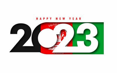 Happy New Year 2023 Afghanistan, white background, Afghanistan, minimal art, 2023 Afghanistan concepts, Afghanistan 2023, 2023 Afghanistan background, 2023 Happy New Year Afghanistan