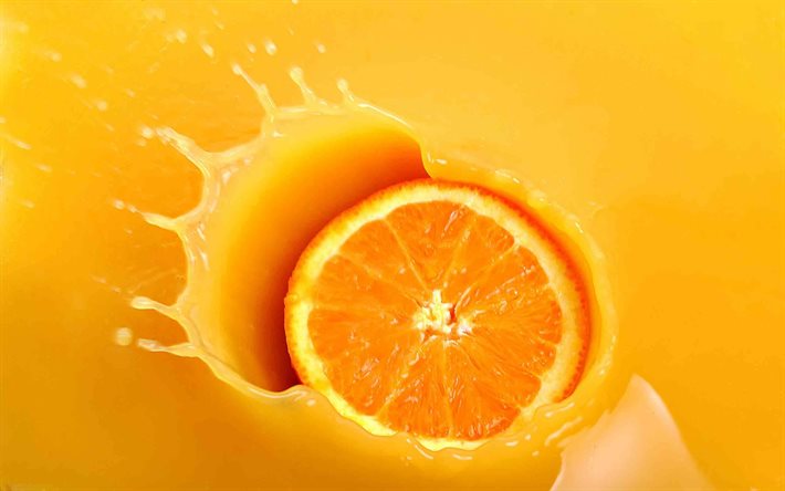オレンジ, 落下, オレンジジュース, フルーツ