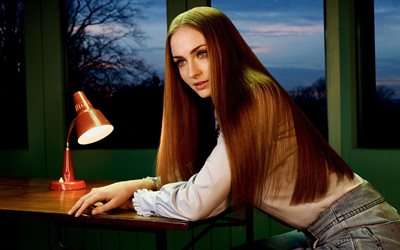 sophie turner, brittisk skådespelerska, rödhåriga tjejer, skönhet