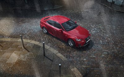 Lexus is F sport de 2017, los coches, F sport, la lluvia, Lexus
