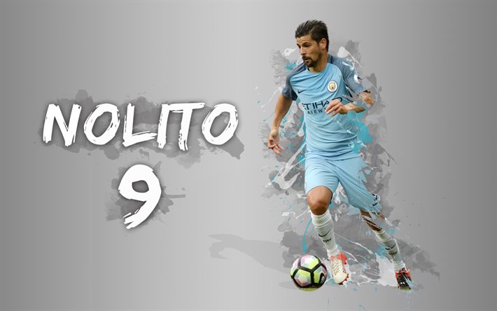 Nolito, les joueurs de football, fan art, Manuel Agudo Duran, Manchester City