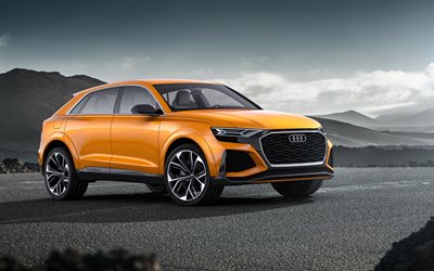 Audi Q8 Sport Concept, 2017 cars, SUVs, road, Audi