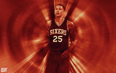 Ben Simmons, fan art, de la NBA, les joueurs de basket-ball, Philadelphia 76ers