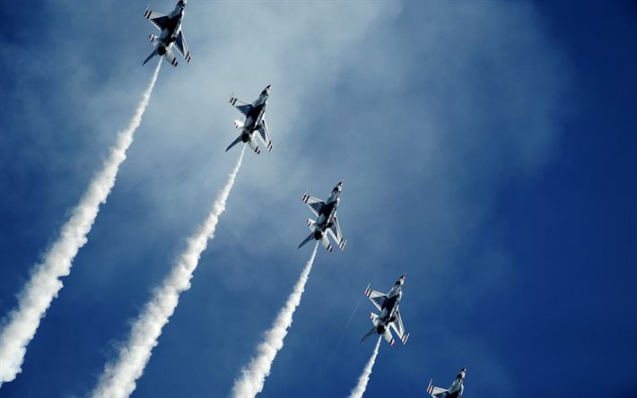 himmel, general dynamics, f-16 fighting falcon, militärflugzeug, belgian air force